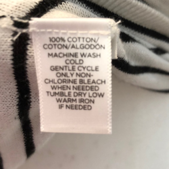 LOFT navy stripe sweater w curved hem - Picture 5 of 5